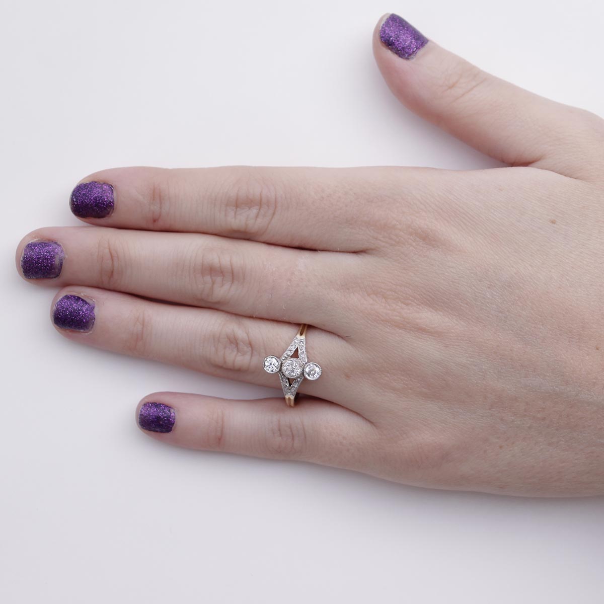Antique Trilogy Diamond Ring #VR160505-03