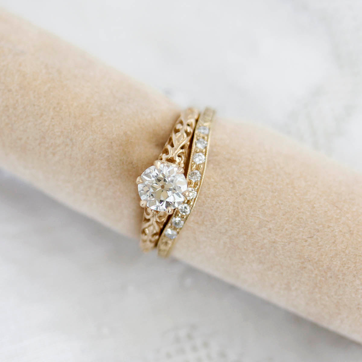 14k Yellow Gold Curved Diamond Band #L1120Y14 Default Title