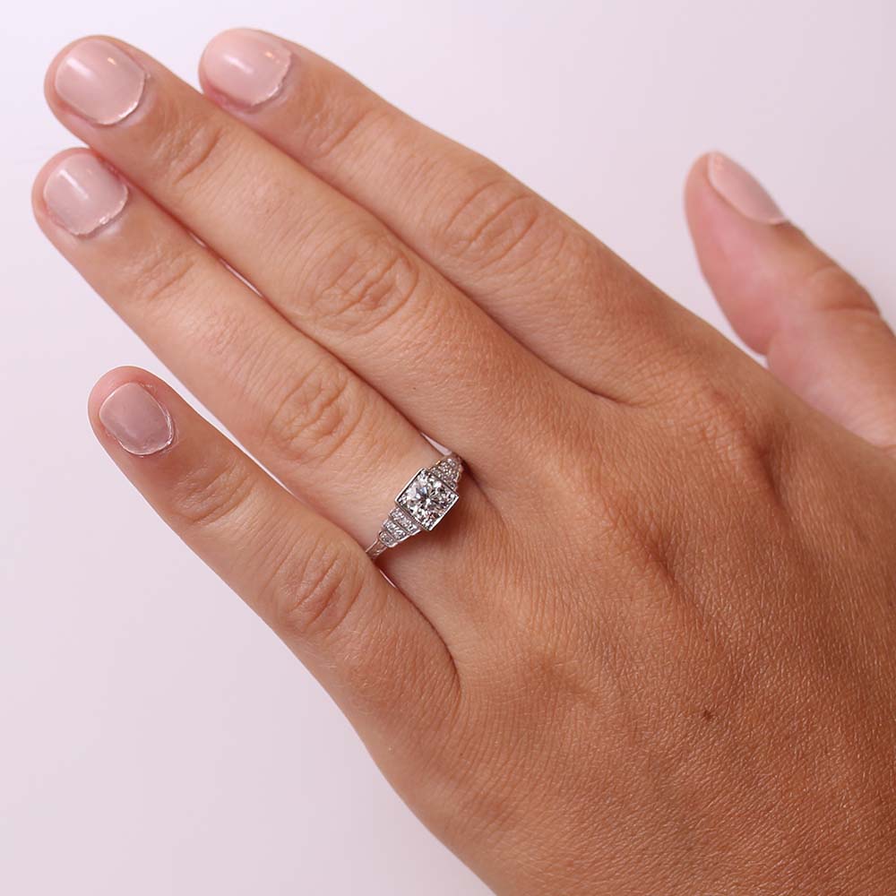 Replica Art Deco Engagement Ring #1285-15