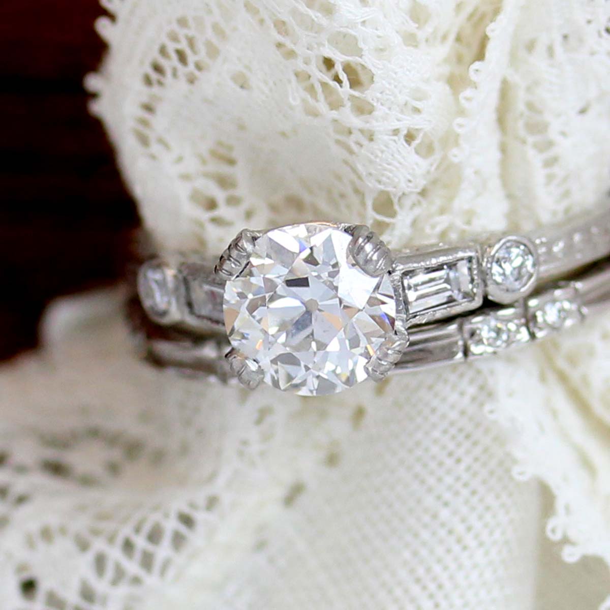 Replica Art Deco Engagement Ring #3050-8