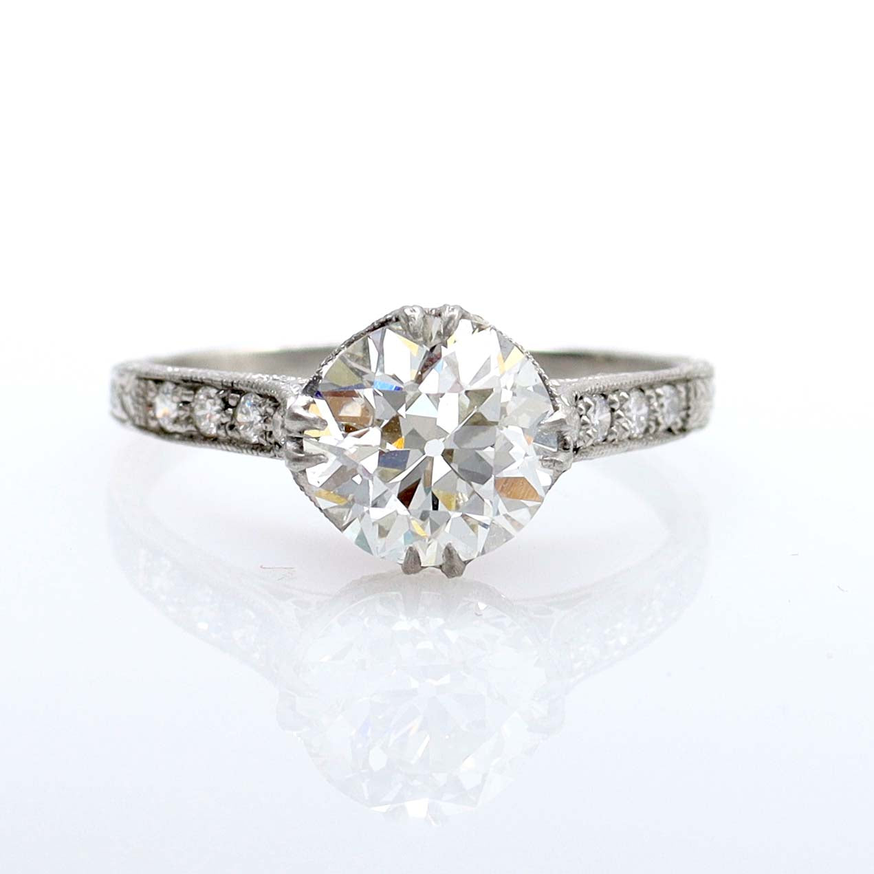 Replica Edwardian Old European Cut Engagement Ring #3174-7