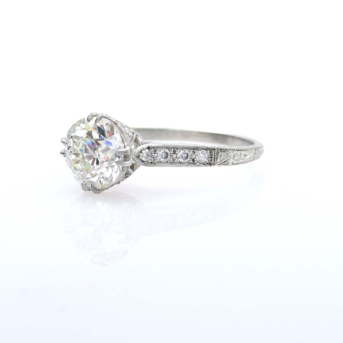 Replica Edwardian Old European Cut Engagement Ring #3174-7