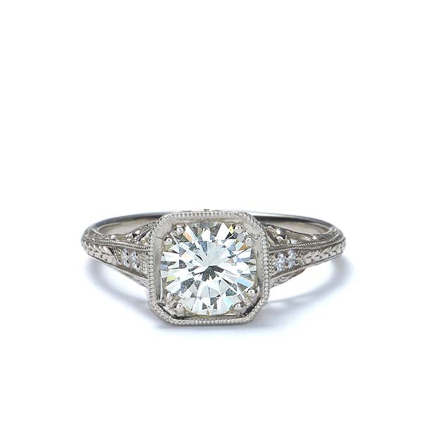 Replica Art Deco Diamond Engagement Ring #502607 - Leigh Jay & Co.
