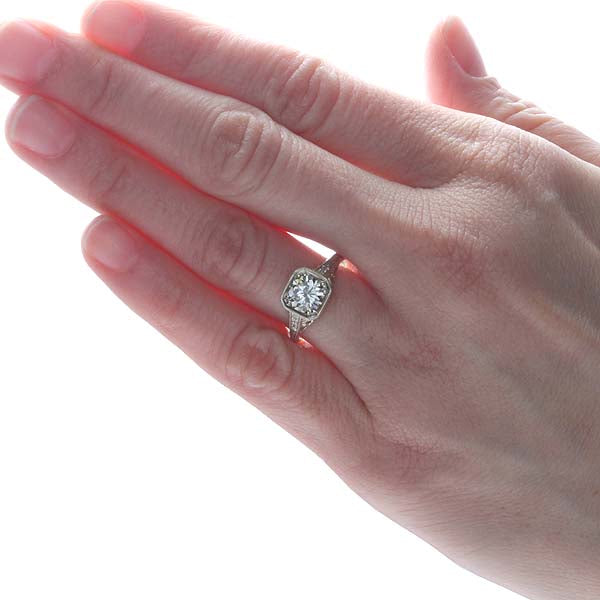 Replica Art Deco Diamond Engagement Ring #3276-02 - Leigh Jay & Co