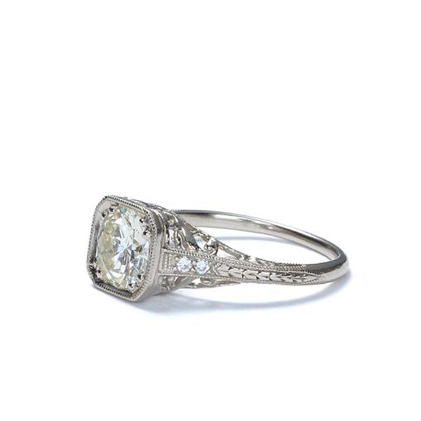 Replica Art Deco Diamond Engagement Ring #3276-02 - Leigh Jay & Co
