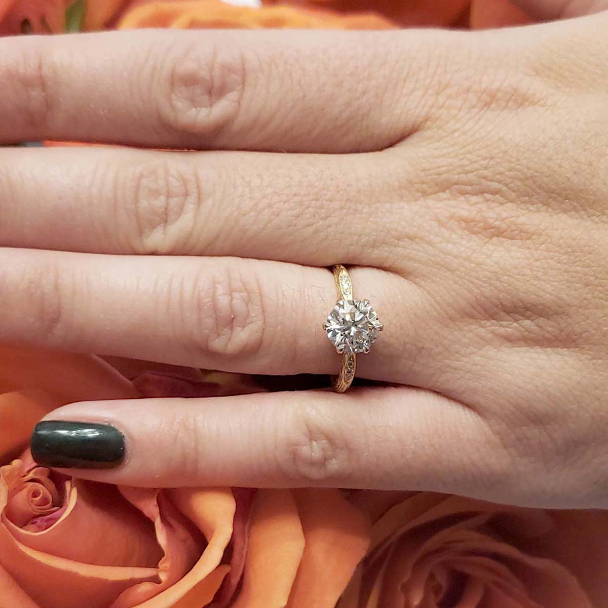 Edwardian Revival Engagement Ring #3346Y14-1