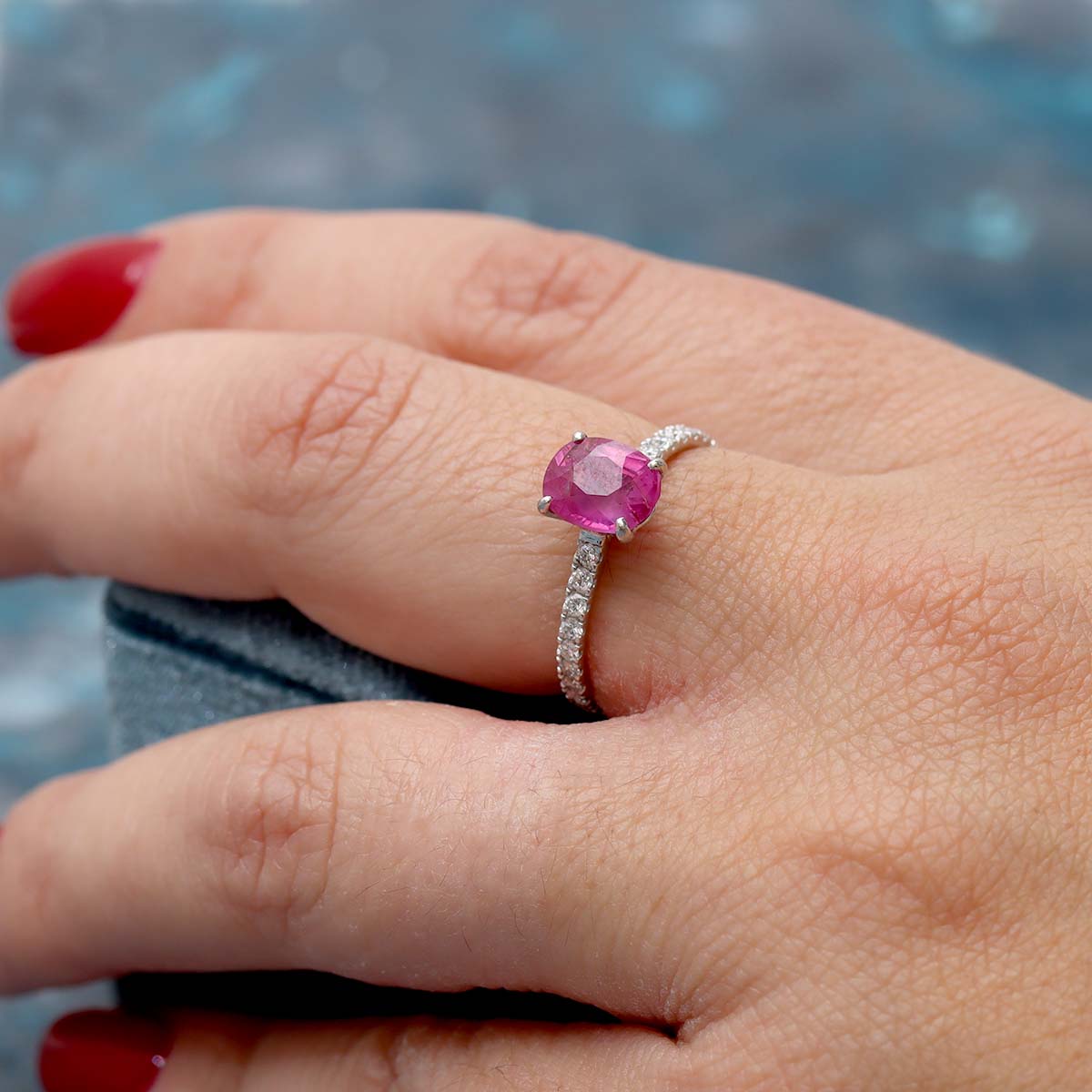 Ruby and Diamond Engagement Ring #3470-4