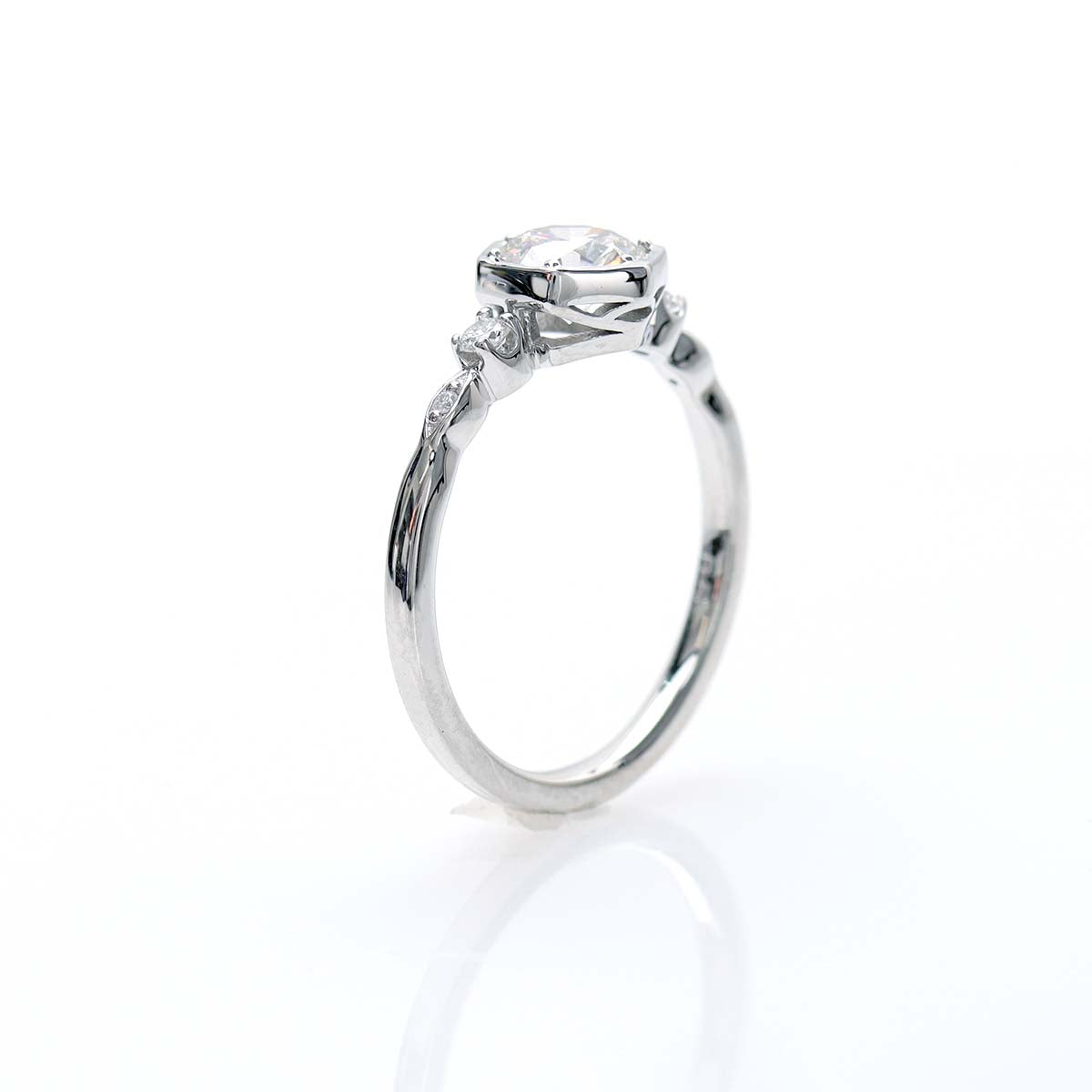 Hexagon Old European Cut Engagement Ring #3608-2.