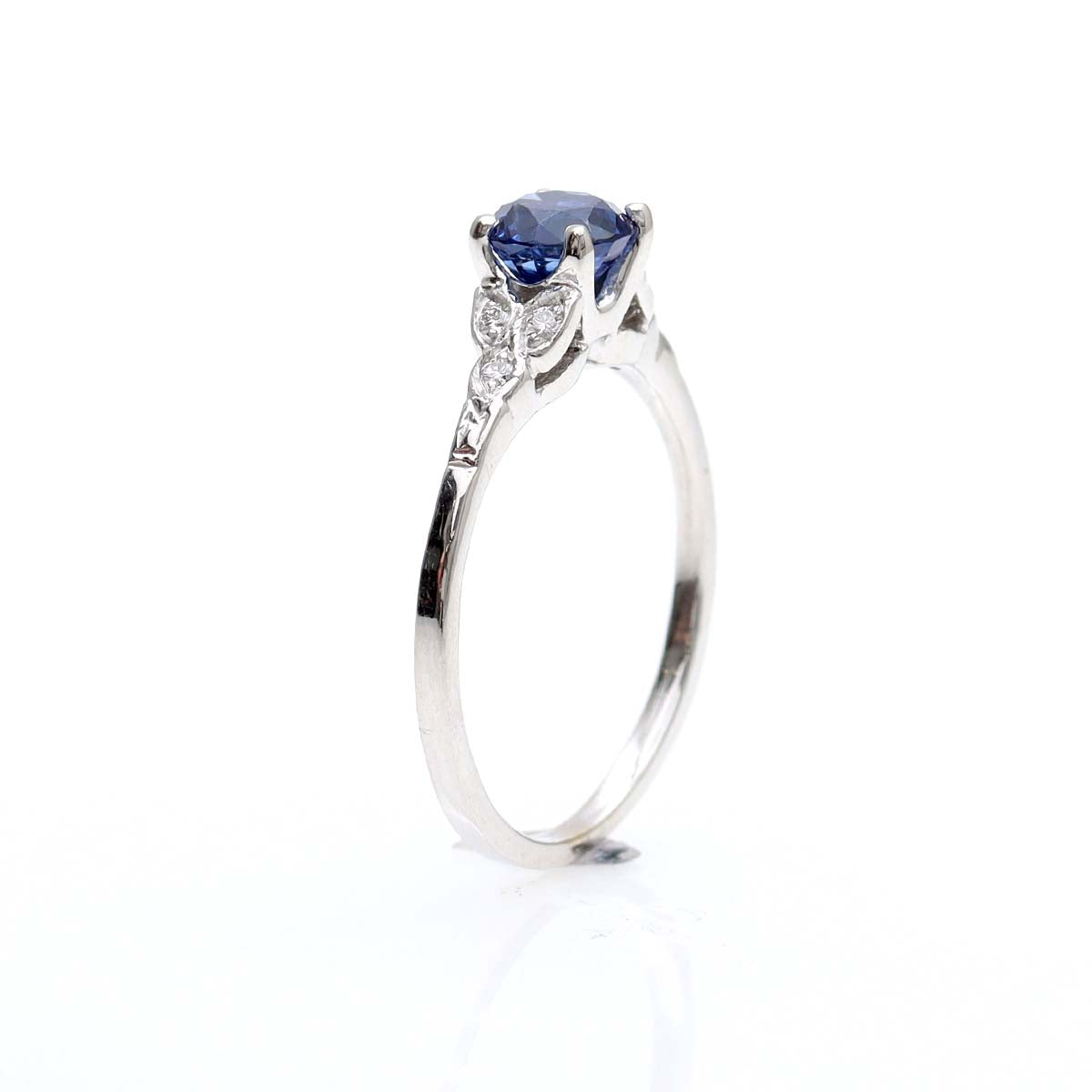 Floral Sapphire and Diamond Engagement Ring #3619-1