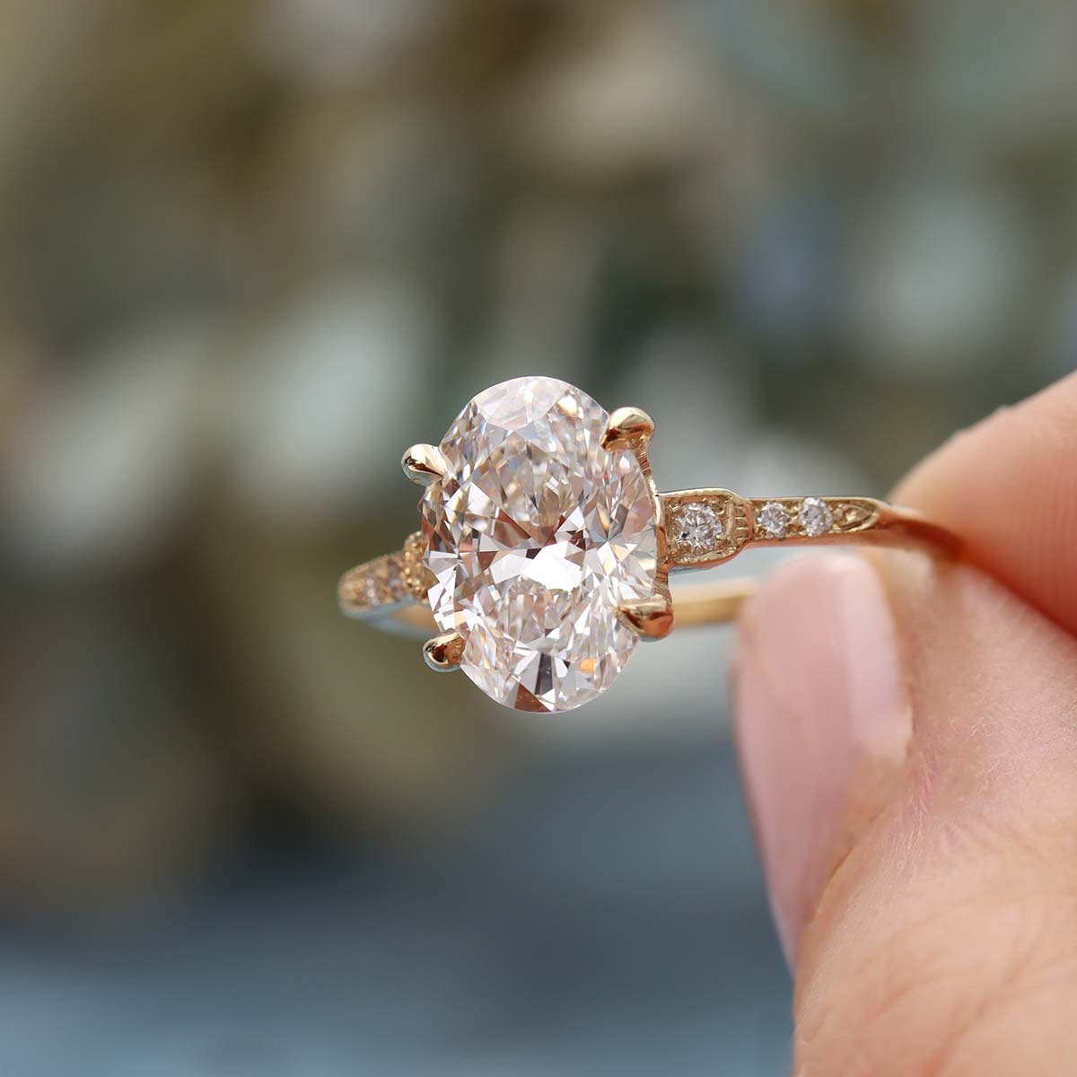 The Esther Replica Art Deco engagement ring #3297OV-3