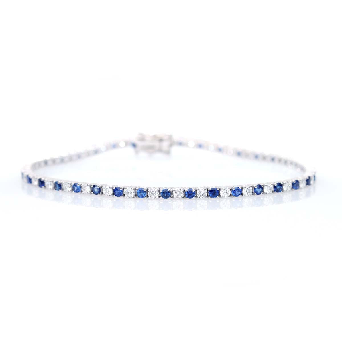 Diamond and Sapphire Tennis Bracelet #B3CTDS-3