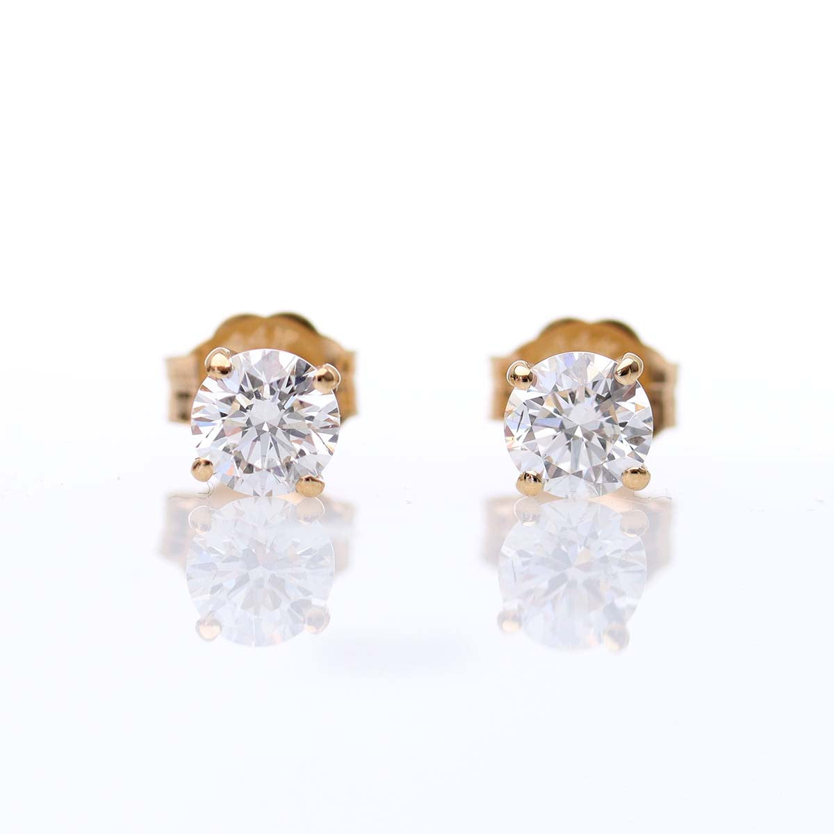 Yellow Gold 1 Carat Total Weight Diamond Stud Earrings #STUDS-LG-1.01-4