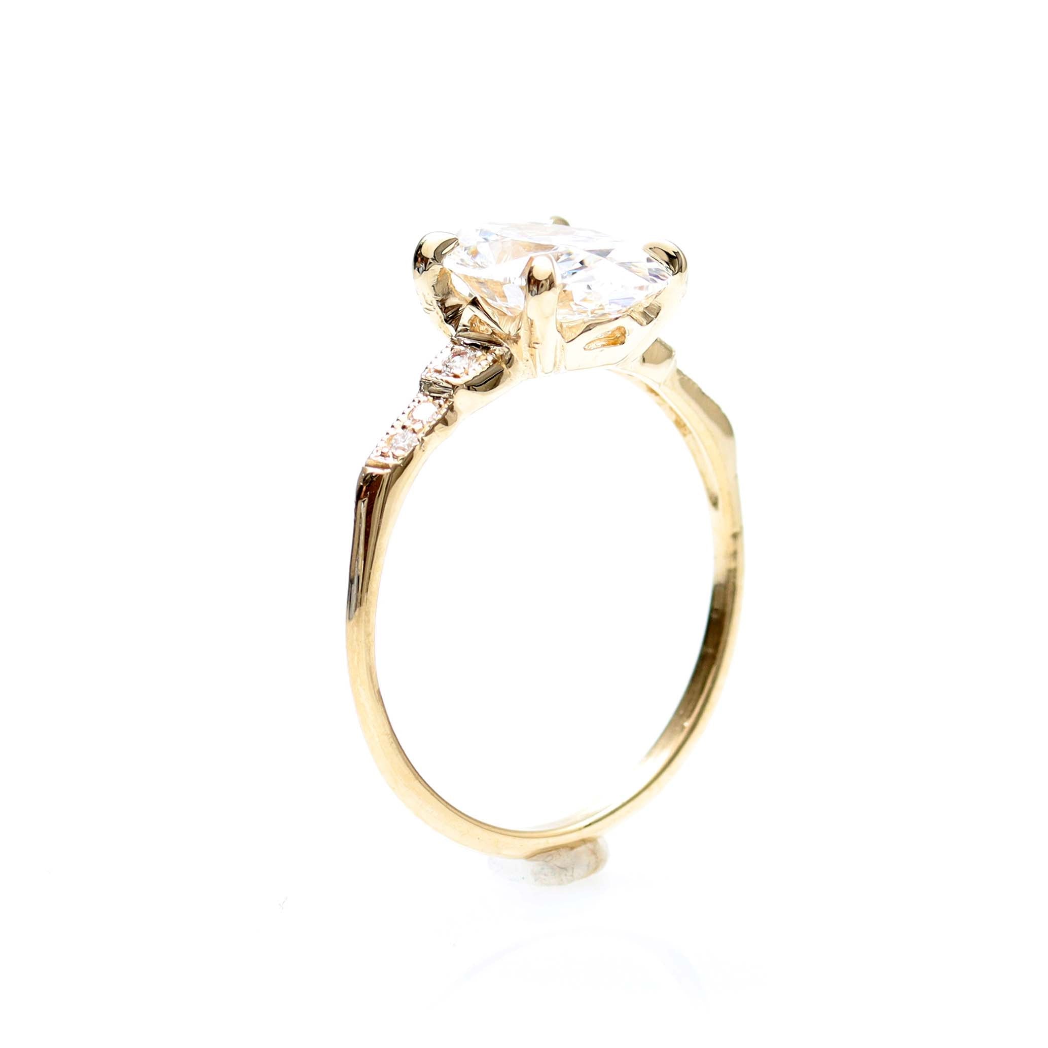 The Esther Replica Art Deco engagement ring #3297OV-3