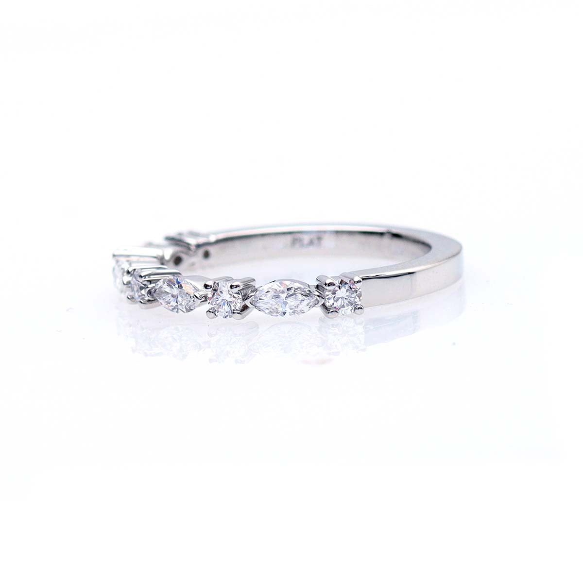 Round and Marquise Diamond Wedding Band #L3648WBPT
