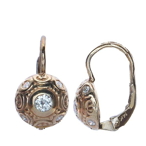Art Nouveau inspired diamond earrings #L-EARR-01 Default Title
