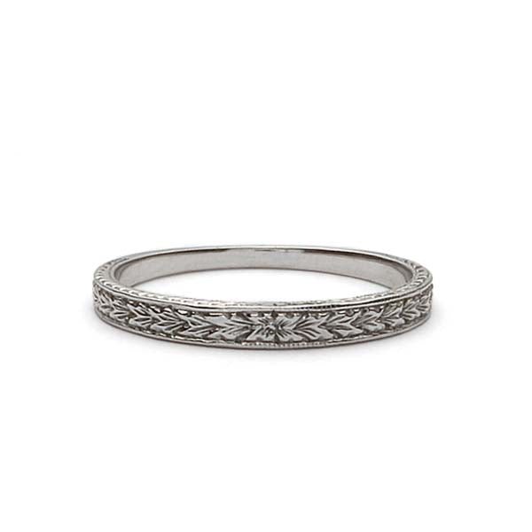 Replica Art Deco Platinum Wedding band. #L1284 PLAT - Leigh Jay & Co.