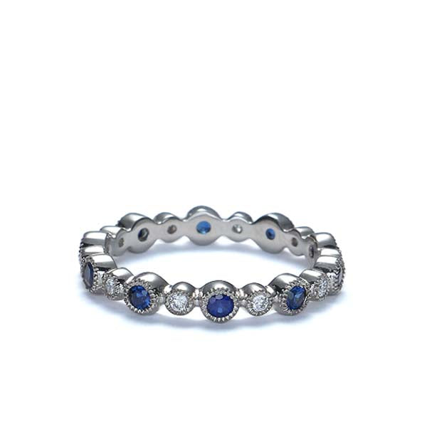 Sapphire and Diamond Eternity wedding band #L16873-SA