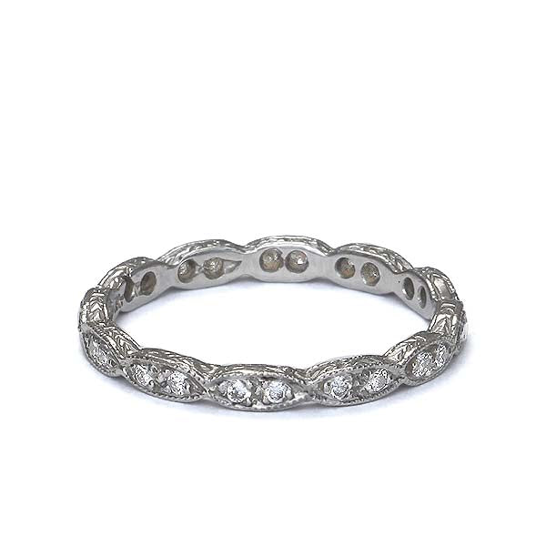 Platinum Diamond Wedding Band with Design #L2202D PLAT - Leigh Jay & Co.