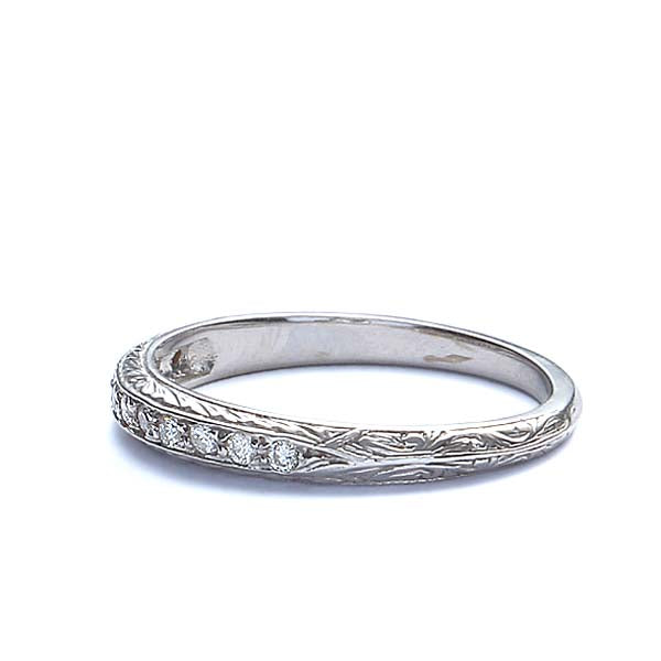 14k Diamond Wedding Band #L2242WB 14K-1 - Leigh Jay & Co.