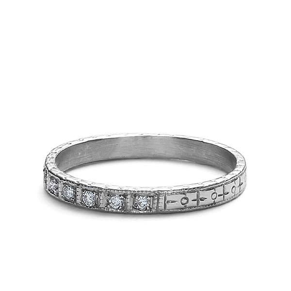Replica Art Deco Diamond Wedding Band #L2251WB - Leigh Jay & Co.