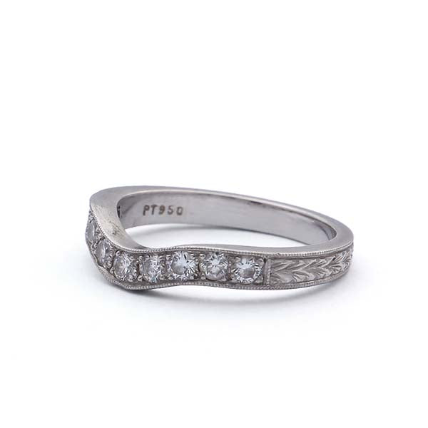 Contoured Diamond Wedding Band #L3012HE-PT Default Title