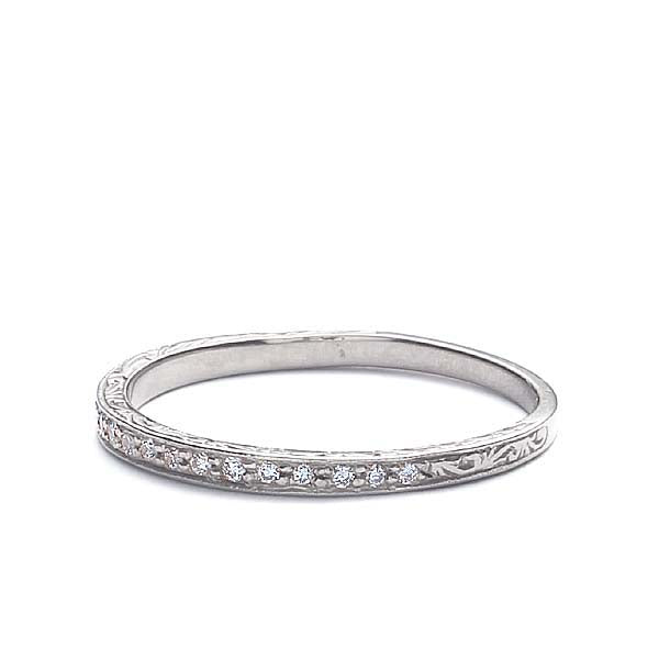 18k Diamond Wedding Band #L3091T 18K - Leigh Jay & Co.