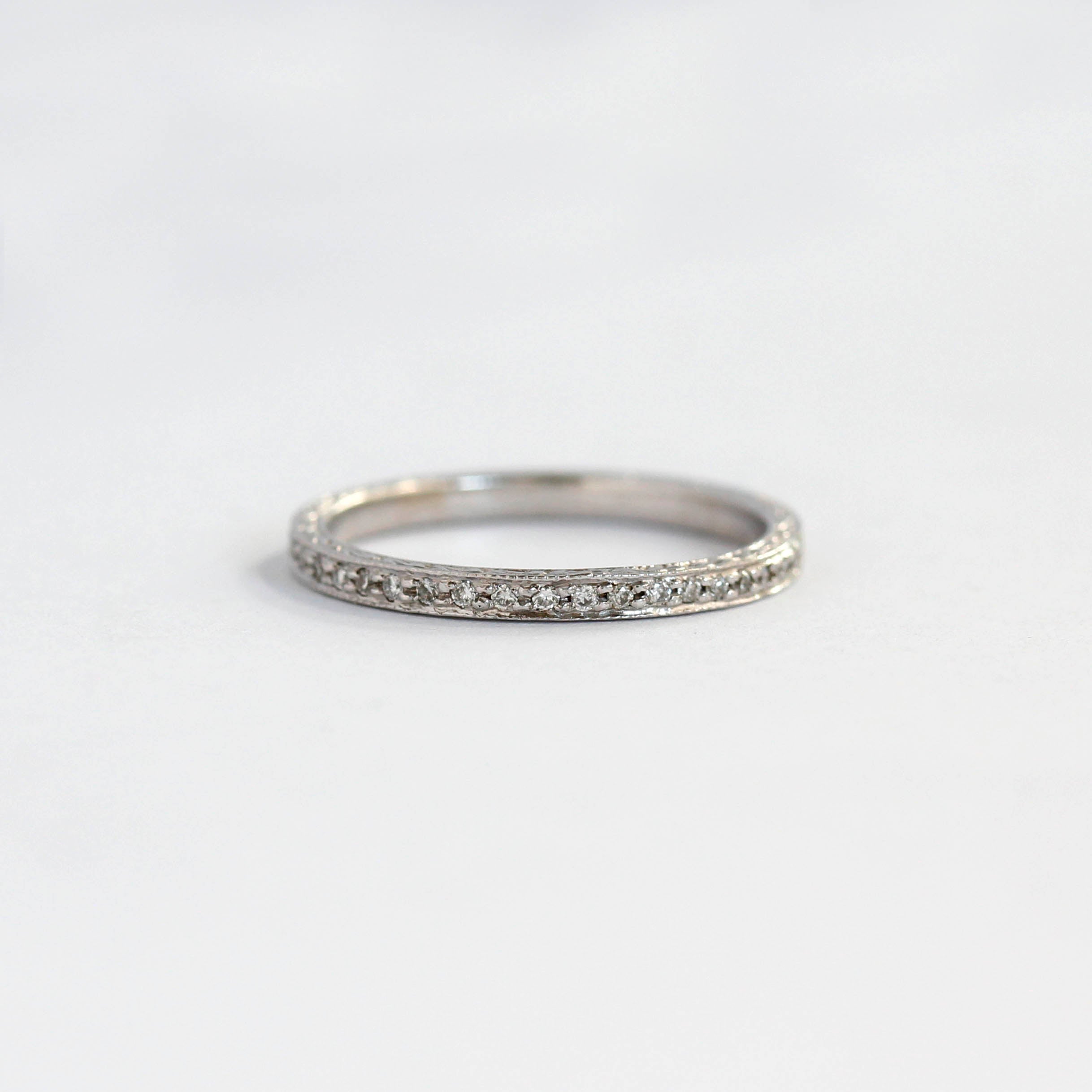 Slender Replica Art Deco Diamond Eternity band #L3092WB PLAT - Leigh Jay & Co.