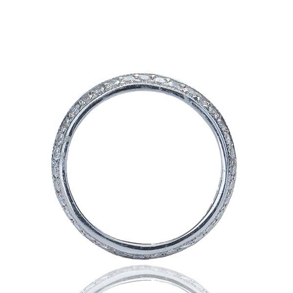 Replica 1930s double diamond row wedding band #L3331 PLAT