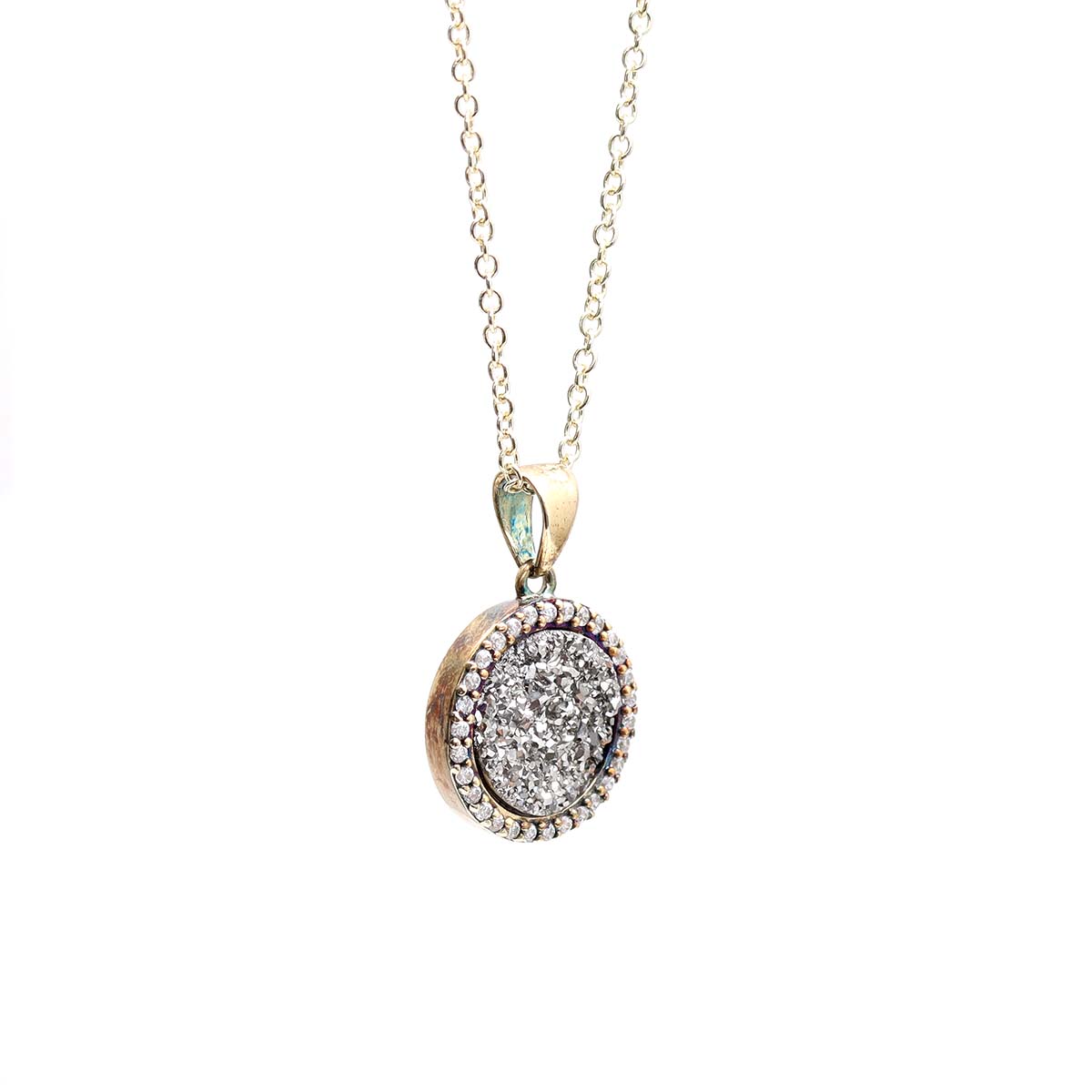 Smoky Druzy Quartz Pendant #NK850-S