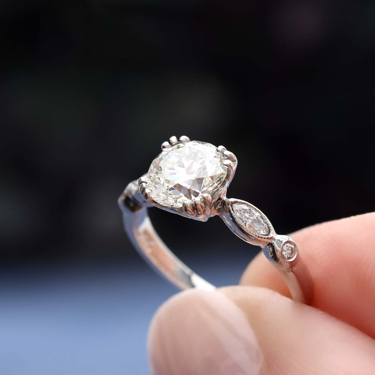 Replica Art Deco Engagement Ring #1305-12A