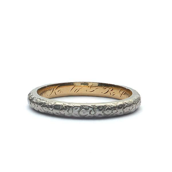 Platinum over Gold Edwardian Wedding Band #VB180813-2
