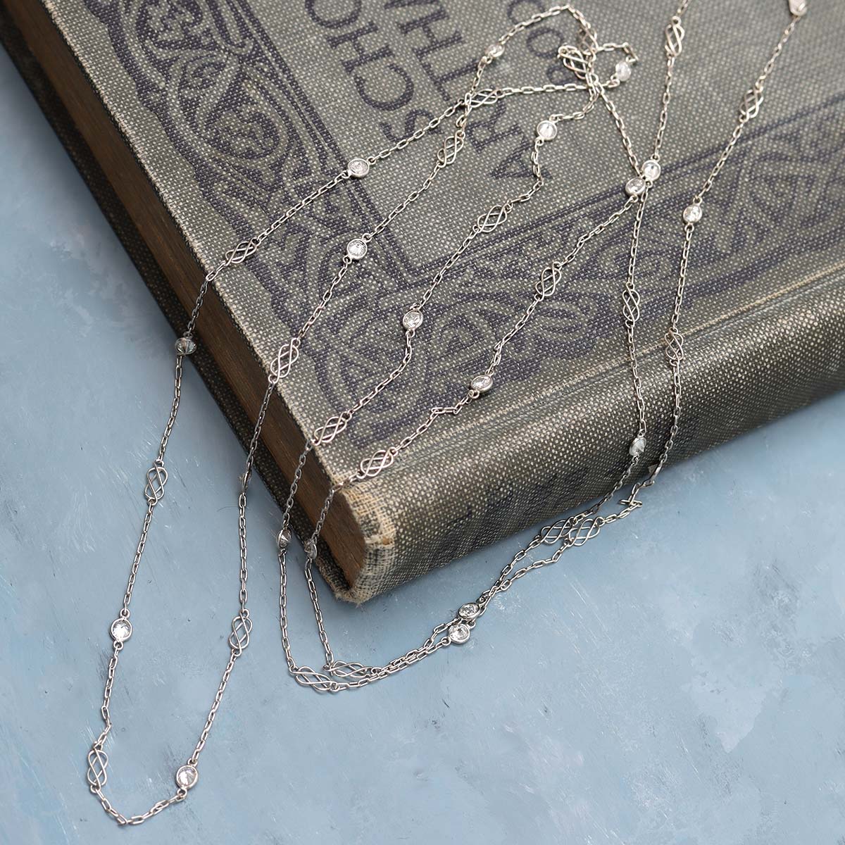 Handmade Diamond and Filigree Chain Necklace #VC221103-1