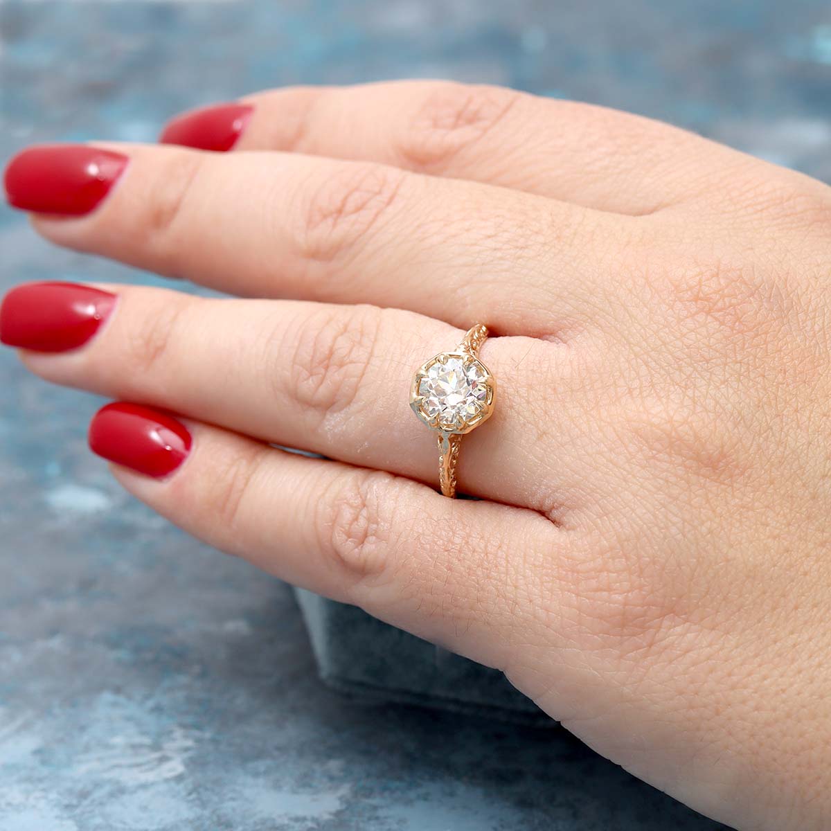 The Violet Edwardian Inspired Engagement Ring #3362-2