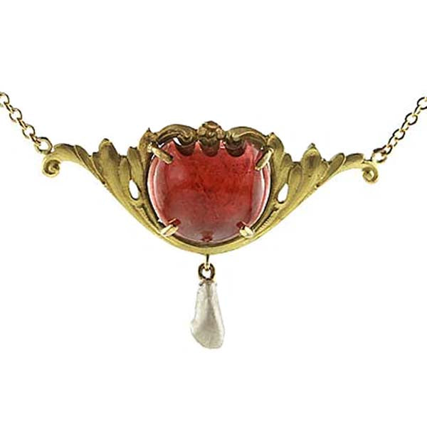 Garnet Art Nouveau Necklace #VP1108-01 Default Title