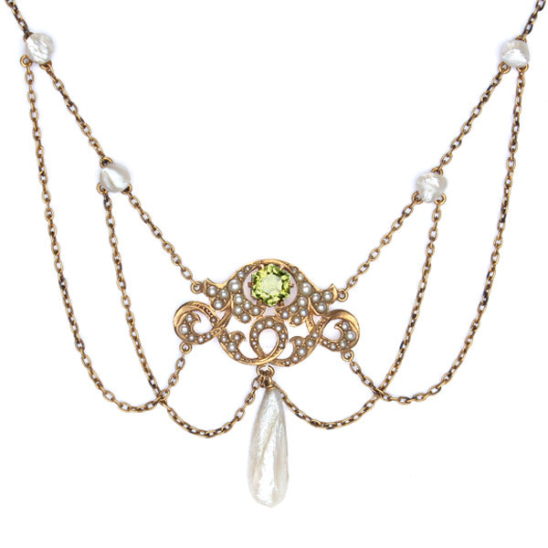 Art Nouveau Peridot Necklace #VP160630-05 Default Title