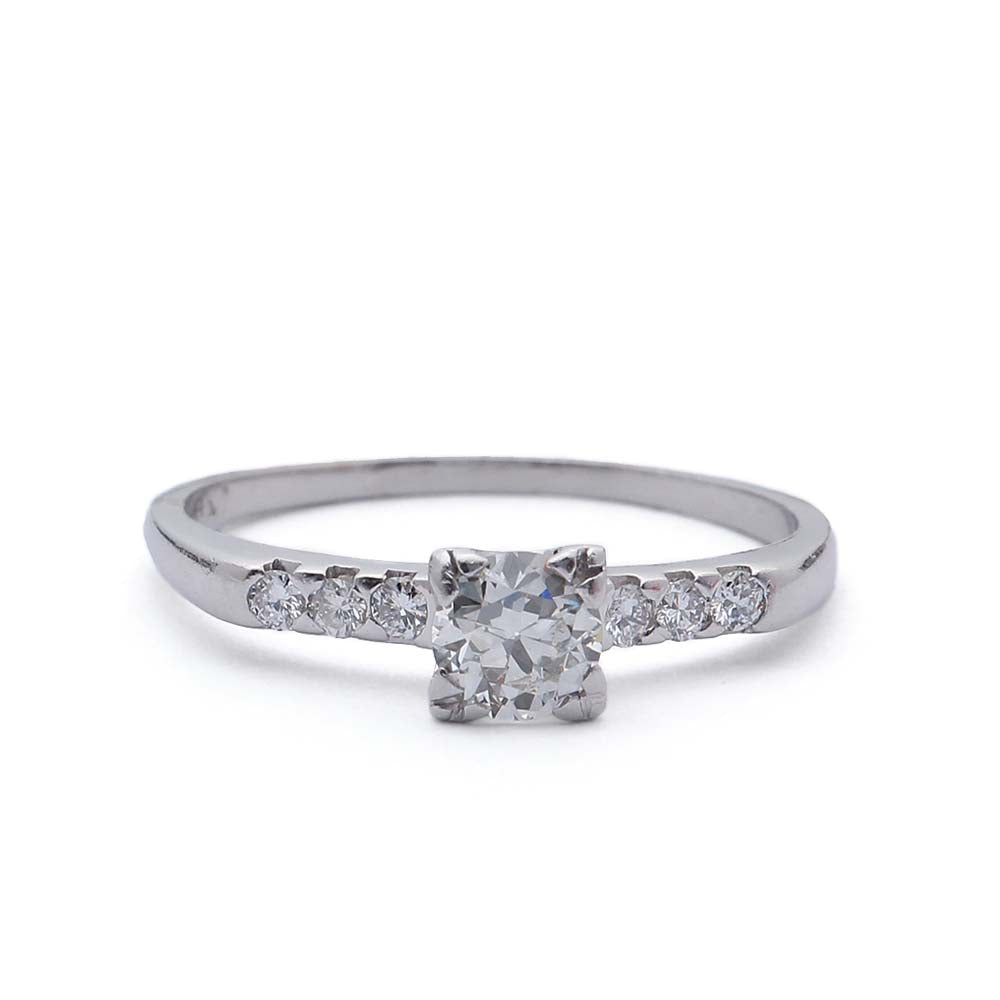 Midcentury Diamond  Engagement ring #VR160614-01 - Leigh Jay & Co