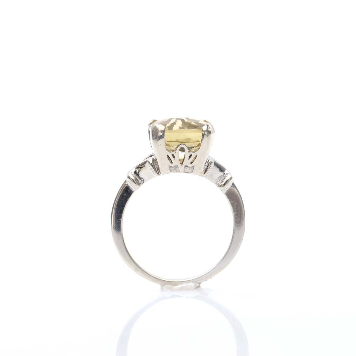 Vintage Lemon Quartz Cushion Cut Ring #VR220127