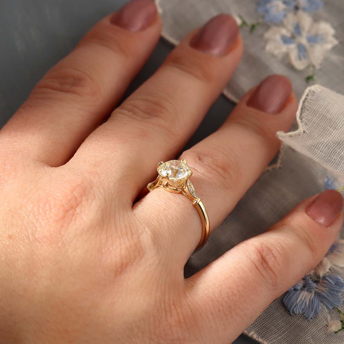 The Zoe Edwardian Inspired Old European Cut Engagement Ring #3606-4