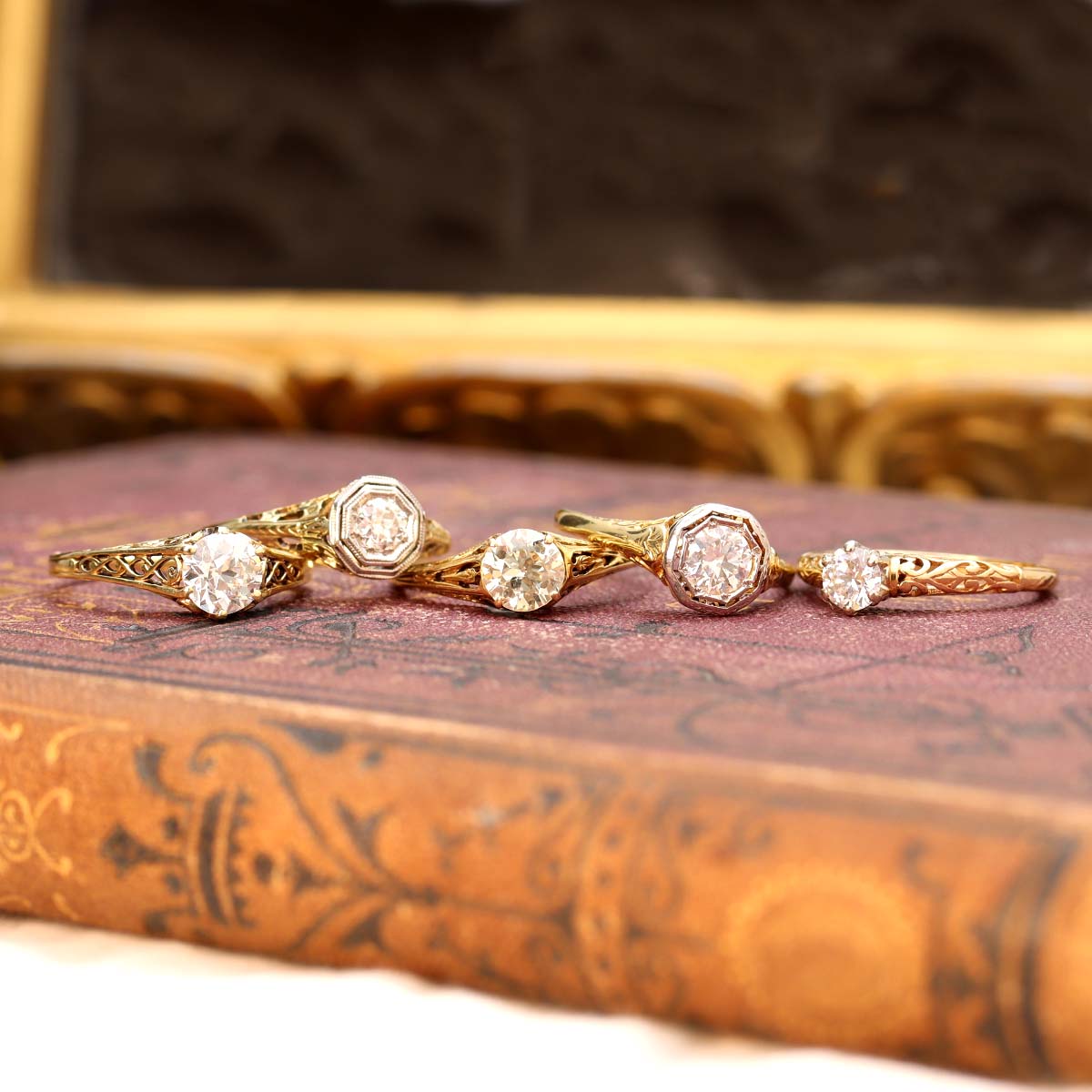 Art Deco Filigree Engagement Ring #VR220707-2 Default Title