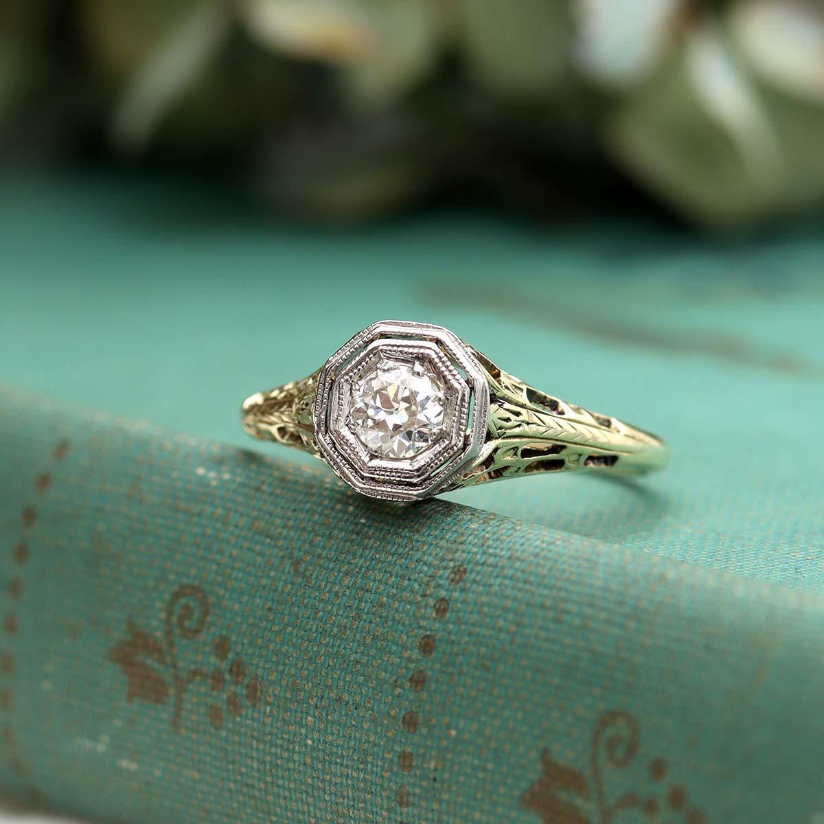 Art Deco Filigree Engagement Ring #VR220707-2 Default Title