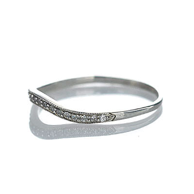 14k Contoured Diamond Wedding Band #L2662WBS 14K-1 - Wedding Bands