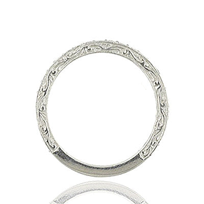 14k Diamond Replica Art Déco Wedding Band #L1064W14 - 14k White Gold - Wedding Bands