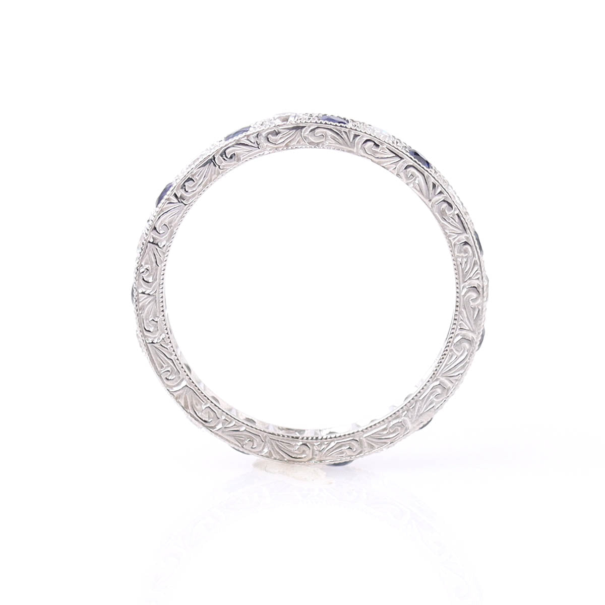 14k Diamond & Sapphier Eternity Band #L3001DS14W - Wedding Bands