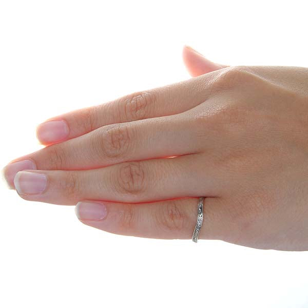 14k Engraved Wedding band with contour #L3198 14K - Wedding Bands