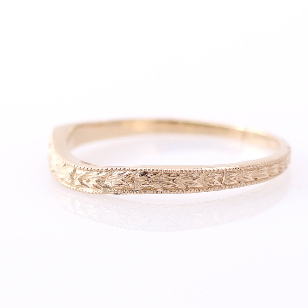 Art Déco Reproduction Curved 14k Wedding Band #L2002DNS 14K Wedding Bands