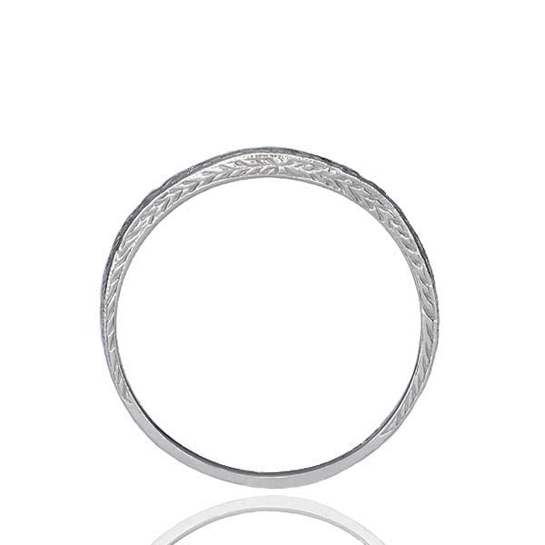 14k White Gold Curved Diamond Band #L1011W14-1 - Wedding Bands