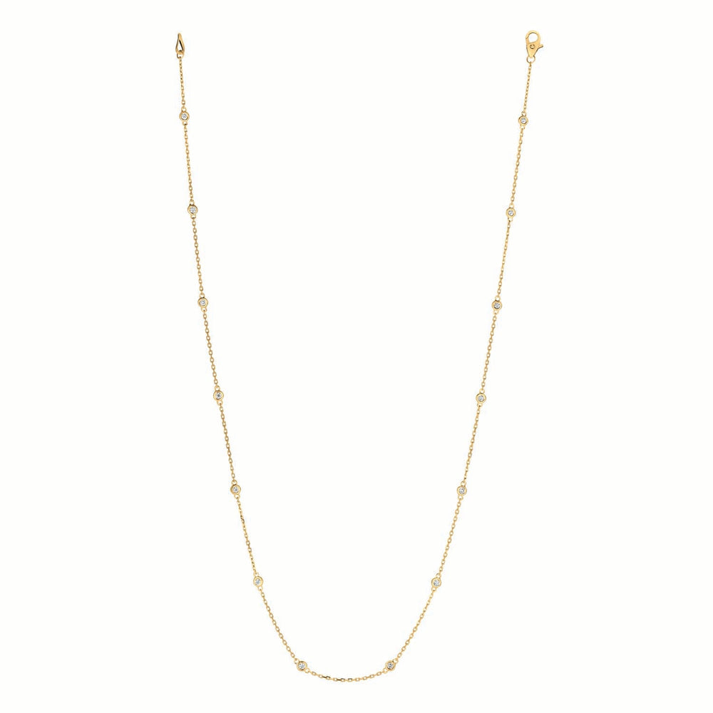 14k Yellow Gold 1/2 ct Station Necklace #DC14Y3-18
