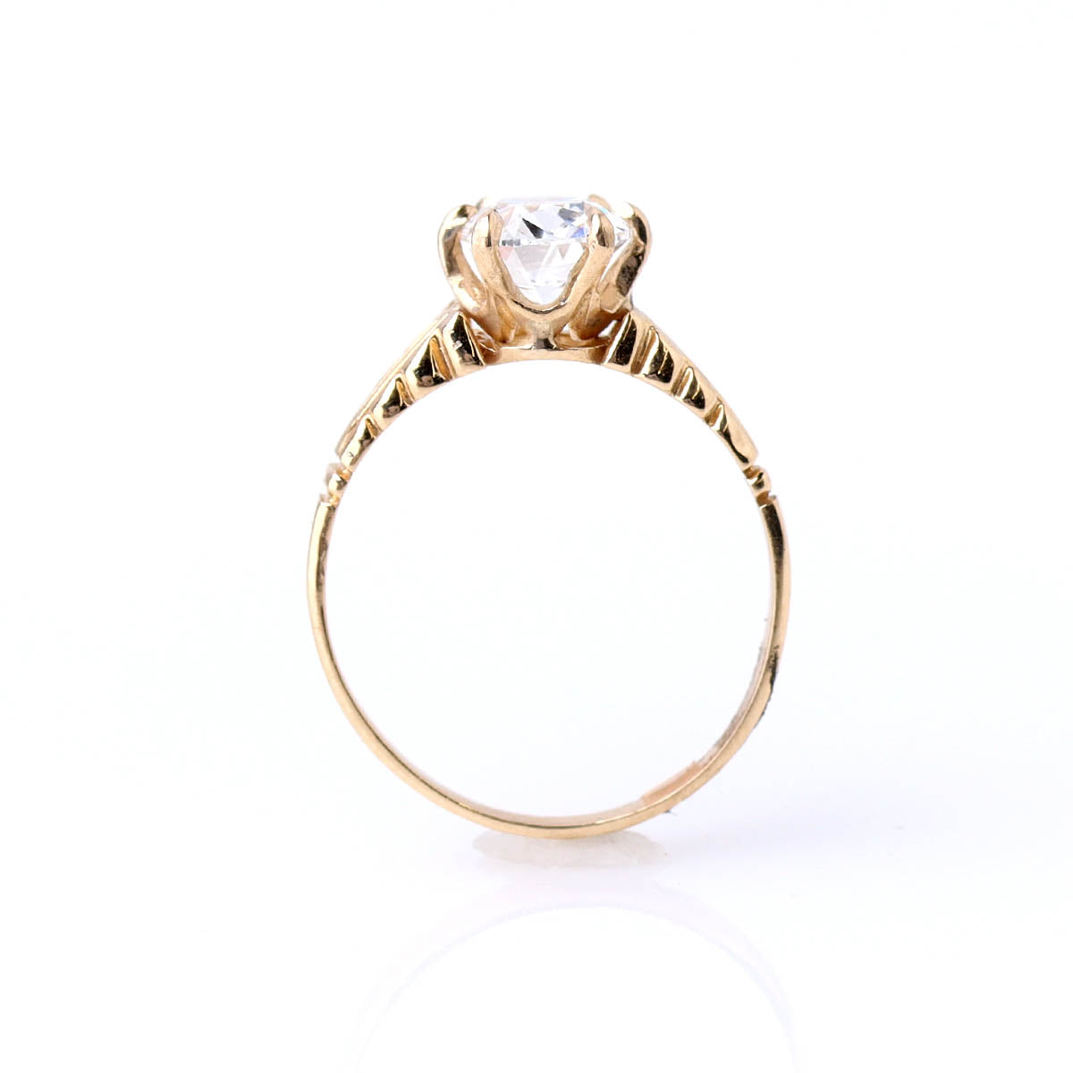 Replica Victorian Old Mine Diamond Engagement Ring #3753Y14-1 - Engagement Rings