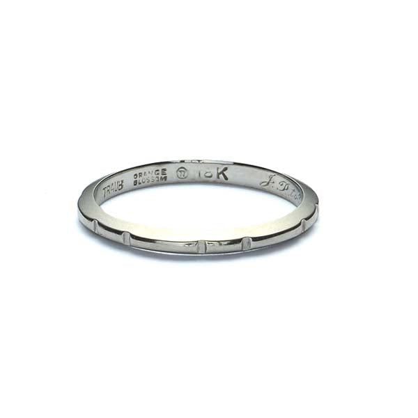 1930s 18k White Gold Traub Orange Blossom Wedding Band #VB180111-9 - Wedding Bands