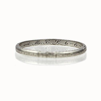 1930s Art Déco Platinum Wedding Band #VR140519-04 - Wedding Bands